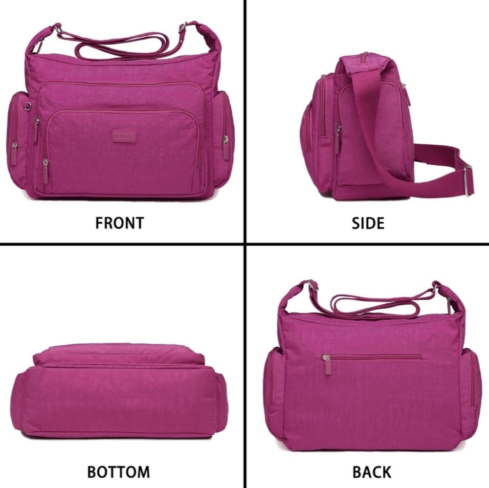 Crossbody Handbag Purse Anti theft Casual Multi Pocket Shoulder Bag Nylon Travel